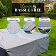 thumbnail image 3 of Direct Wicker Square Patio Waterproof Cover for Dining & Sofa Sets | 106.3" x 106.3" | PU Coated Fire Resistant Polyester | UV Resistant & Windproof | Mold Resistant | Durable Outdoor Furniture Cover, 3 of 10