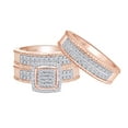 thumbnail image 2 of AFFY White Natural Diamond Engagement & Wedding Trio Bridal Ring Set In 10k Rose Gold (0.33 Cttw), Ring Size 6.5, 2 of 8