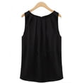 thumbnail image 3 of Débardeur en Chiffon d'Été pour Femmes avec Col Rond Sans Manches, 3 of 7