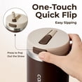 thumbnail image 4 of Carote Insulated Stainless Steel Tumbler with Handle and Lid, Leakproof Double Wall Vacuum Travel Mug, Reusable Cup for Hot & Cold Drinks, Brown, 40oz, 4 of 8