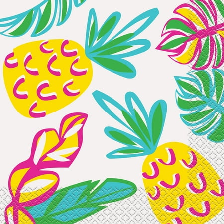 Bright Pineapple Paper Luncheon Napkins, 6.5in, 18ct