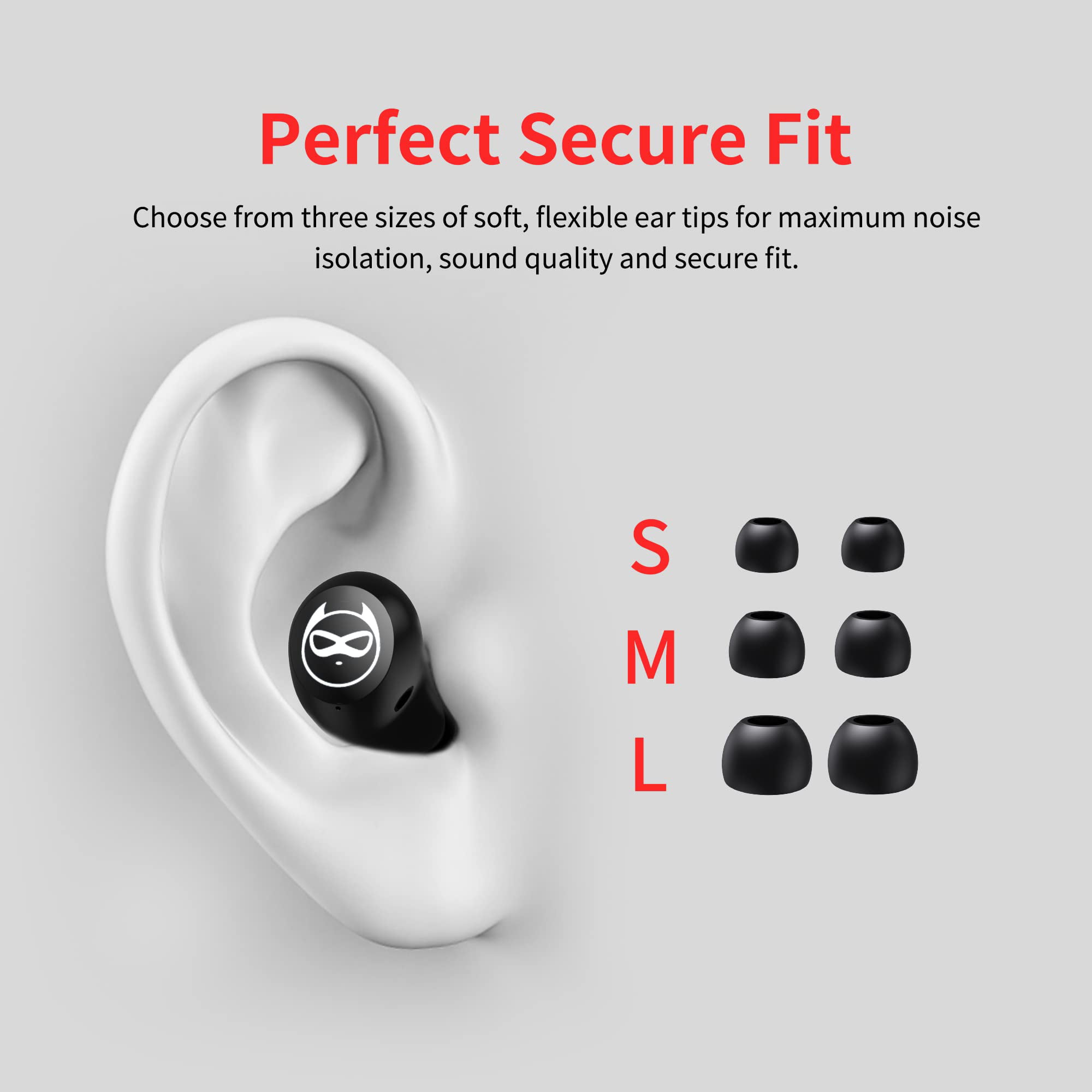 Wireless Earbuds,Bluetooth in Ear Headphone with Microphone Comfort&Lightweight Earphone with Noise Cancellation,3D Surround Stereo Bass,Long Life Portable Mini Charging Case for Sport 