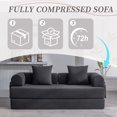 thumbnail image 6 of Jopath 79" Convertible Sofa Bed with Fixed-Shape Frame & Removable Armrests, Modular Corduroy Sleeper Sofa with 2 Pillows,Folding Mattress Couch for Small Spaces - No Assembly Needed,Black, 6 of 15