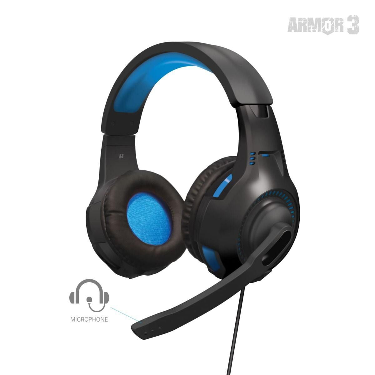 SoundTac Universal Gaming Headset For PS5™/Xbox Series X®/Xbox Series S®/Nintendo Switch®/Nintendo Switch® Lite/ PS4®/Xbox One®/Wii U®/PC/Mac® (Blue) - Armor3