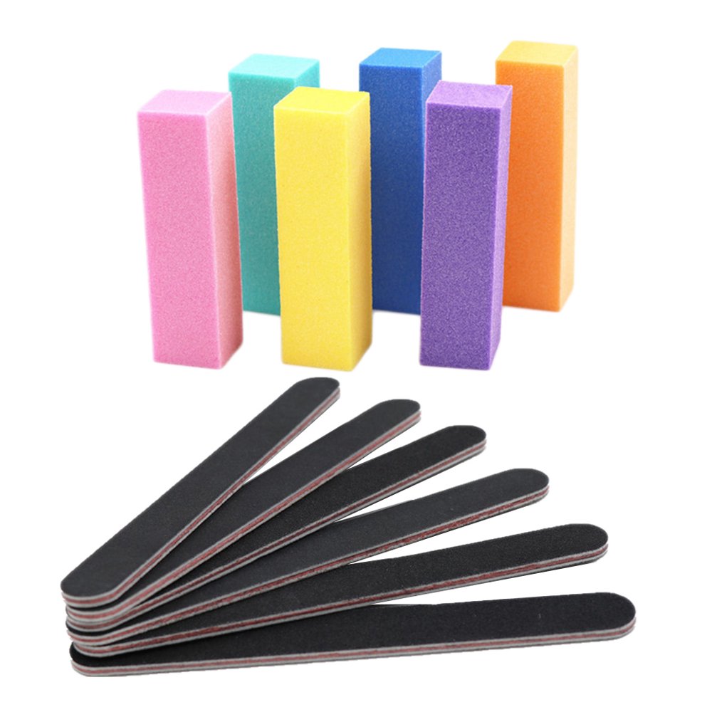 12pcs/set Nail Files Rectangle Shape Buffer Nail Polishing Rasp Block