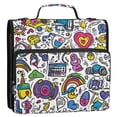 thumbnail image 5 of FORMRS Zipper Binder with Shoulder Strap 2-inch Ring 500 Sheet Capacity File Bag, White Doodle Pattern, 5 of 5