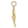 thumbnail image 2 of FB Jewels 14K Yellow Gold Dolphin Jumping Thru Hoop Pendant, 2 of 4