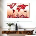thumbnail image 3 of Elephant Stock Rose Gold World Map Wall Art - Horizontal Canvas Wall Art - Living Room Wall Decor - Map Canvas - Orange And Red Decor - 39" x 26", 3 of 8