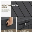 thumbnail image 2 of SONGMY 42 Gallon Deck Box Waterproof, Resin Outdoor Storage Box with Side Handles, Outdoor Storage Benches Lockable for Patio Cushions and Garden Tools (Black), 2 of 7