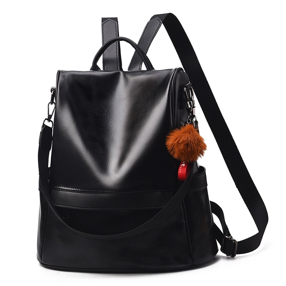 Women PU Leather Backpack Purse Anti-theft Casual Shoulder Bag Fashion ...