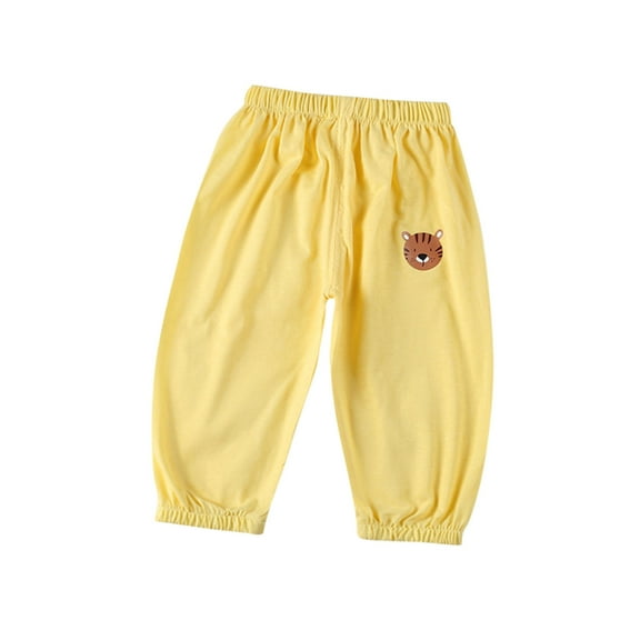 Avrntaa Pants for Girls - Toddler Baby Girl Elastic Waist Harem Pants Cute Print Trousers Toddler Athletic Pants Yellow Pants Size 4T