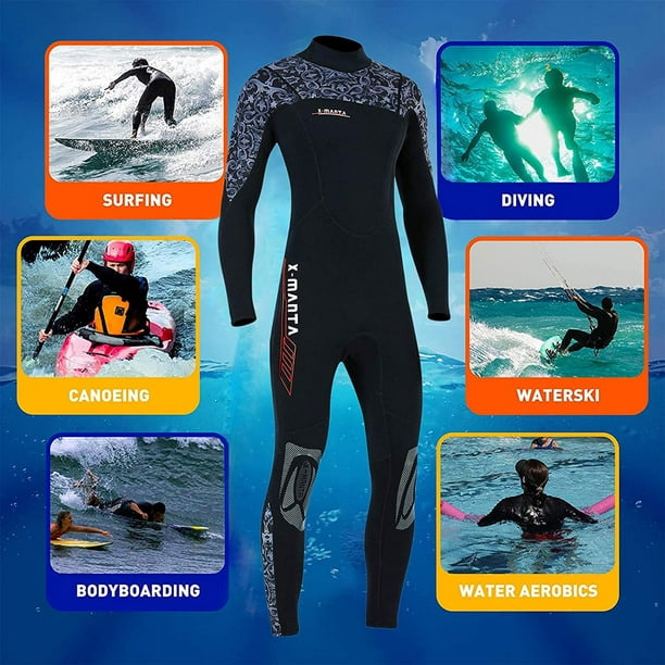 Wetsuit Women 3mm Neoprene Full Body Wet Suit, Cold Water Wetsuit with Back  Zipper, Suitable for Diving, Swimming, Surfing, Snorkeling and Other Water