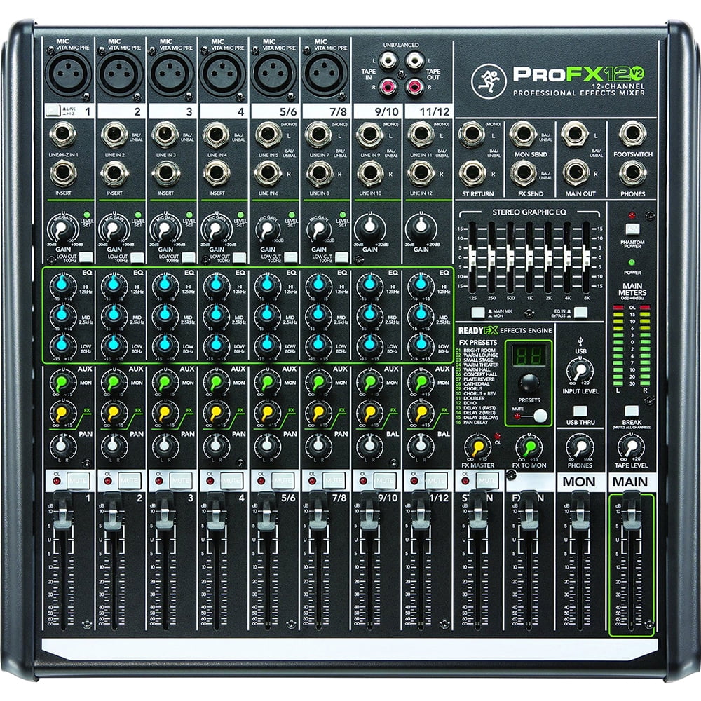 Restored Mackie ProFX12v2 12Channel Professional FX Mixer with USB