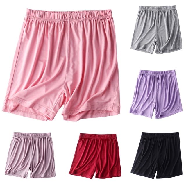 Amzcrzy Shorts pour Femmes Grande Taille m-4TG Shorts Décontractés Couleur Unie Shorts de Pyjama Tendance Coton Taille Élastique Shorts de Nuit Amples Confortables Surdimensionnés Shorts d'Été