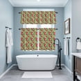 thumbnail image 4 of Summer Flower Kitchen Curtains Valances and Tiers Set of 3 Pastoral Red Flower Tropical Plants Linen Tier Curtains and Valance with Rod Pocket for Small Windows, 27.5"x36", 4 of 9