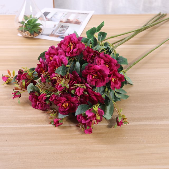 7 Unids / set Flores Artificiales Ramas Artificiales de Navidad Plantas de Follaje Artificial Natural Hojas Flor Puerta Frontal