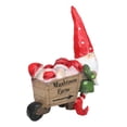 thumbnail image 5 of Whimsical Farmer Gnome Pulling Farm Mushrooms Wheelbarrow Fairy Garden Figurine, 5 of 9
