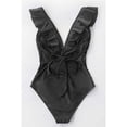 thumbnail image 5 of Women's V Neck One Piece Swimsuit Ruffled Lace Up Swimwear, 5 of 5