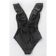 thumbnail image 5 of Traje de baño de una pieza con cuello en V para mujer Traje de baño con cordones y volantes, 5 of 5
