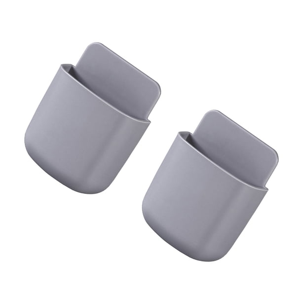 Yuarrent Caja de almacenamiento de Control remoto de aire acondicionado de 2 piezas contenedor de organización de tamaño pequeño montado en la pared Almacenamiento y organización del hogar Gris Yuarrent HA066231-04