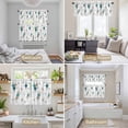thumbnail image 6 of Green Brown Diamond Kitchen Curtains Sets for Windows 36 Inch Length, Modern Geometric Middle Century Rod Pocket Window Treatments Tier Curtains and Valances Set for Bedroom/Bathroom, 6 of 8