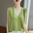 thumbnail image 2 of AherBiu Summer Vests for Women Knitted Sweater Tank Top Deep V Neck Sleeveless Casual Comfy Blouse, 2 of 4