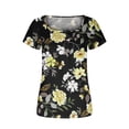 thumbnail image 4 of Giftesty Women Printed Casual V-Neck Short Sleeve Loose T-Shirt Blouse Tops, 4 of 5