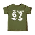 thumbnail image 4 of I was 6 Now I'm 7 Birthday Shirt for Kids Distressed Six Seven Hands Unisex Party Tee Military Green Shirt Youth Medium, 4 of 5