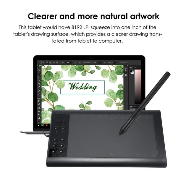 Tablette graphique portable avec stylo passif tablette de dessin tablette  numérique ordinateur sensible pour téléphone portable tablette ordinateur 