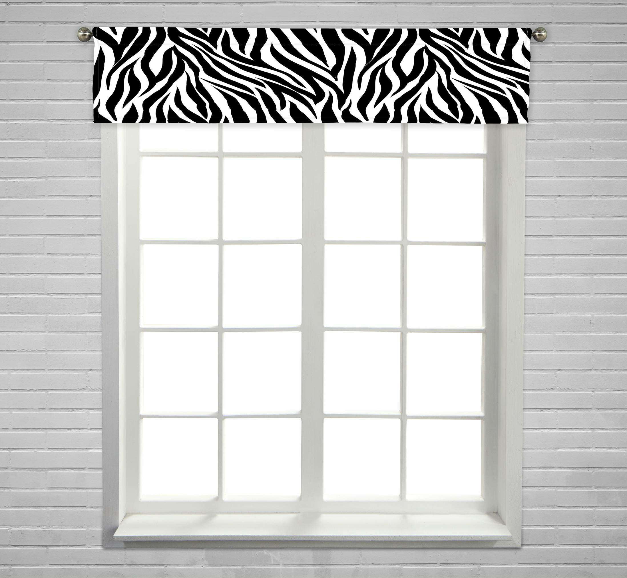 ECZJNT Animal Zebra Zebra Stripe Window Curtain Valance Rod Pocket Size ...