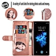 thumbnail image 5 of Wallet Bling Glitter Magnetic Flip Zipper Leather Case For Samsung Galaxy S24 Ultra S23 S22 Plus S21 S20 FE S10 S9 Note 20 10 9, 5 of 5