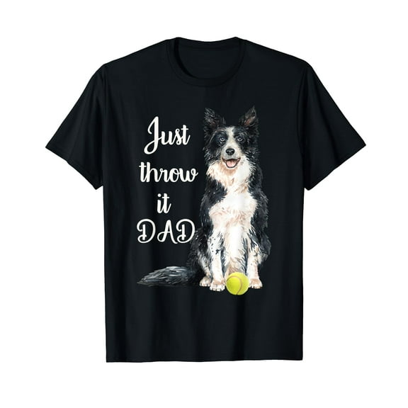 Border Collie Dad Black T-Shirt