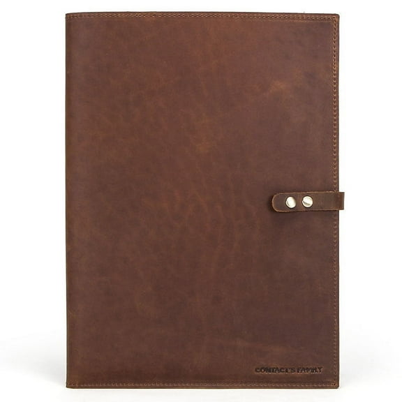 Bigcan Leather Portfolio Case for iPad Pro 12.9 – Vintage Crazy Horse Leather Organizer with Apple Pencil Holder, Card Slots, and Multi-Functional Pockets