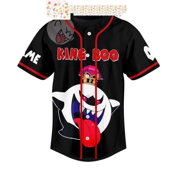 Super Mario King Boo Personalized Baseball Jersey