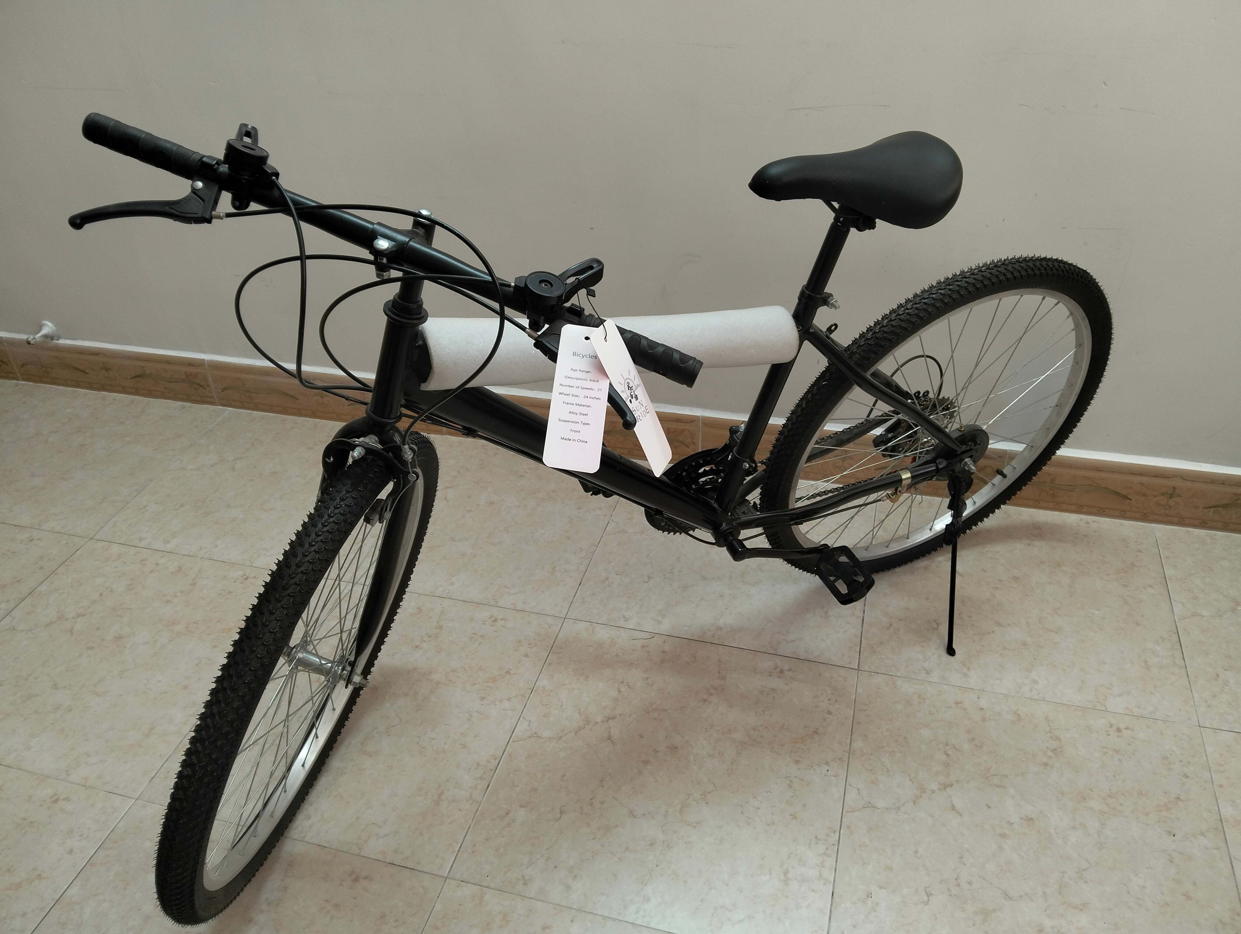 SUN RIDE Bicycles Adult Mountain Bike, 24 Inches, Black Frame, Alloy Steel, 21 Speed, Comfortable Seat