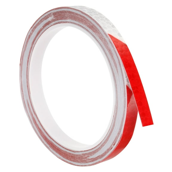Uxcell Reflective Tape, 1 Roll 26 ft x 0.4-inch Adhesive High Visibility Safety Tape Reflector, White Red
