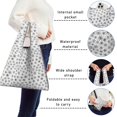 thumbnail image 5 of 5 Pack Foldable Shopping Bag,Black and White Christmas Snowflake Pattern Reusable Grocery Bags with Pockets,Large Reusable Tote Bags with Handles Waterproof & Lightweight, 5 of 6