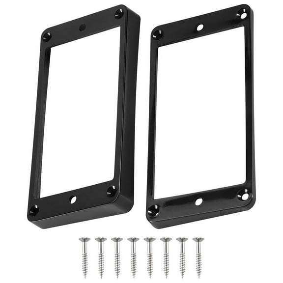 2PCS Black Curved Humbucker Pickups Frame Mounting Rings for Electric Guitar