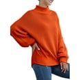 thumbnail image 2 of Kmbangi Pull pour Femmes, Col Roulé Uni Manches Ballon Tricot, 2 of 7