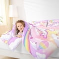 thumbnail image 3 of Metsweet Magical Horse Twin Comforter Sets 2pcs, Cute Unicorn Rainbow Hot Air Balloon Bedding Set,Pink Reversible,1 Comforter and 1 Pillowcase, 3 of 6