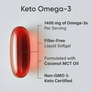 Sports Research® Keto Omega 1250mg Fish Oil EPA DHA Astaxanthin Krill MCT Oil (120 Softgels)