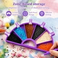 thumbnail image 3 of Diamond Art Painting Tray Kit 6 Grids Diamond Art Painting Accessories Tray Organizer with Multiple Stopper Divider for Cross Stitch Tool Bead Sorting Storage (Purple), 3 of 9