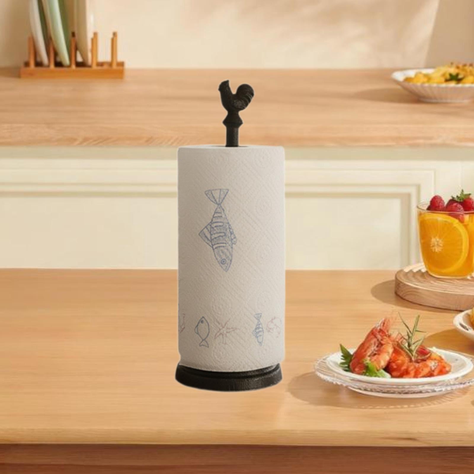 Fiocias European Retro Paper Towel Holder Stable Iron Tissue Stand Organizer for Kitchen