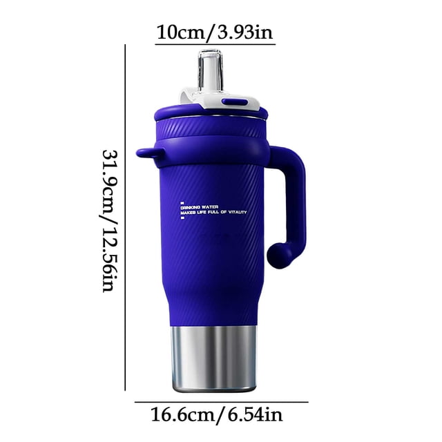 Vaso térmico de 40 oz con tapa de acero inoxidable Iceberg, gran capacidad, con pajita, ideal para viajes en coche, con aislamiento al vacío, perfecto para el hogar, la oficina o el gimnasio.