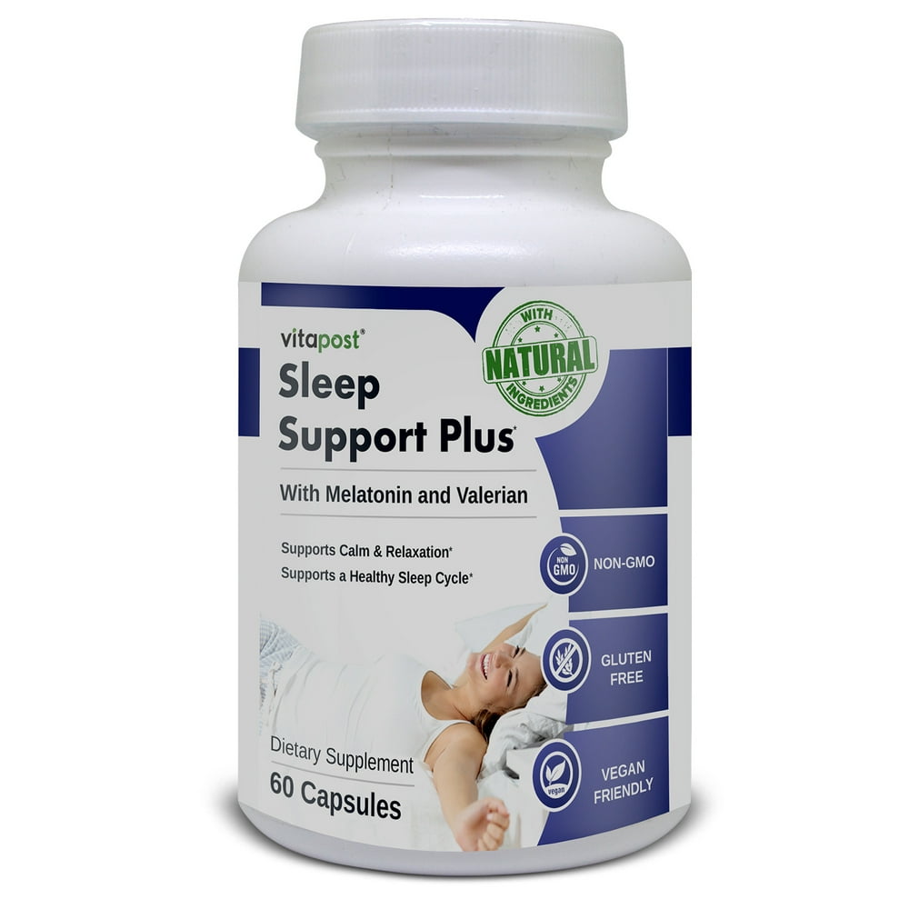 VitaPost Sleep Support Plus with Chamomile, Valerian, & Melatonin. Supplement, 60 Caps Walmart