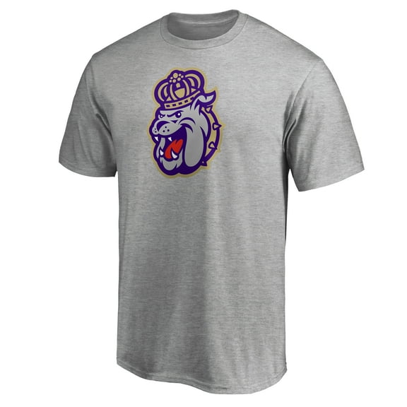 Men's Ash James Madison Dukes Primary Team Logo T-Shirt