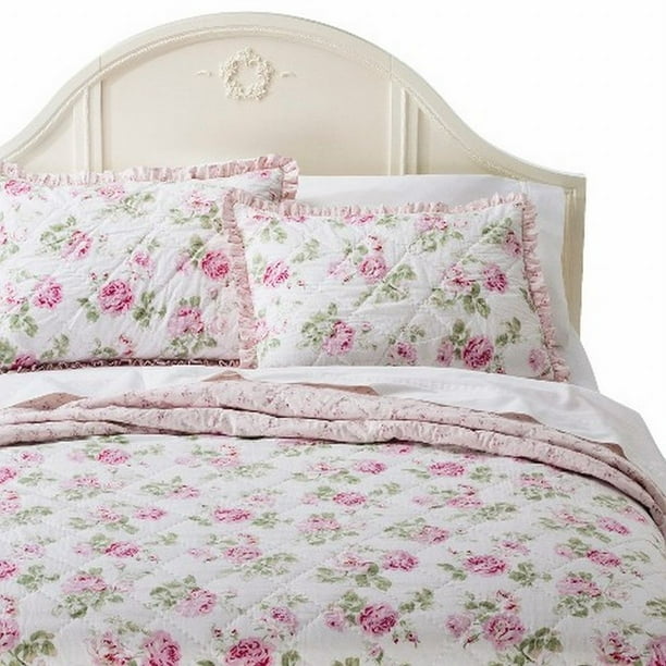Simply Shabby Chic Pretty Pink Garden Rose Twin Bed Floral Quilt Walmart Com Walmart Com