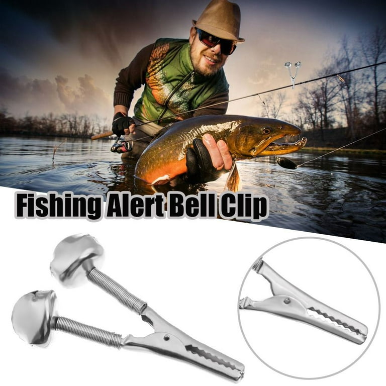 New Hot Durable Portable Fishing Alert Bell Clip Rod Tackle Fishing Rod  Clamp Ring Bite Sound Alarm FISHING CLIP WITH BELL-20PCS 
