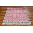 thumbnail image 4 of Casavani Indian Floor Mat Flat Weave Kilim Rug,Pink 7x7 feet, 4 of 6