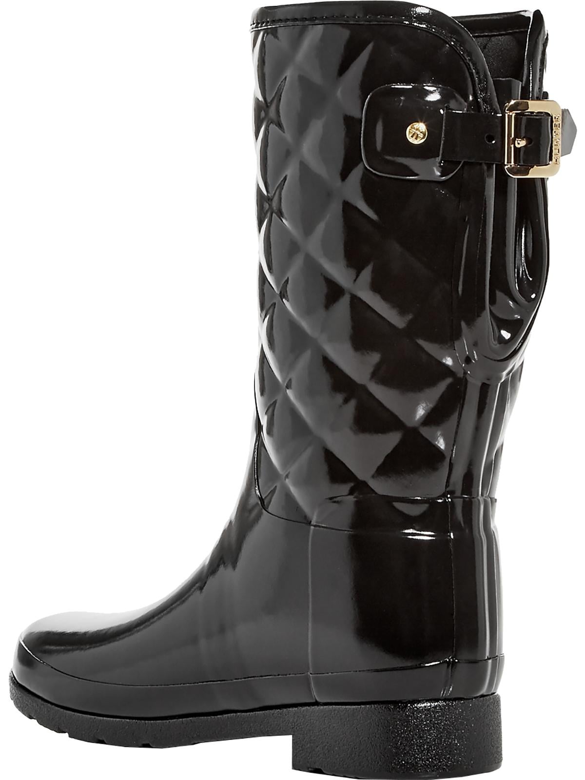 HUNTER Womens Refined Gloss Quilt Short Rain Boots - Walmart.com